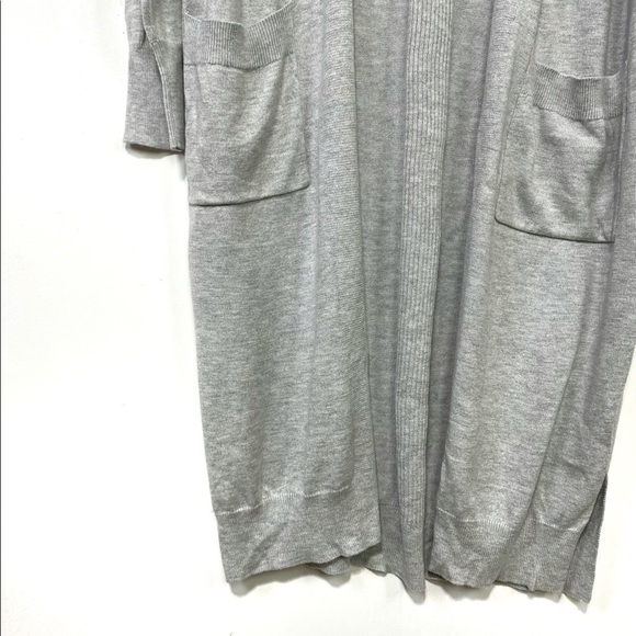 Abound Solid Knit Open Front Long Sleeves Longline Cardigan Sweater With pockets - Picture 4 of 11
